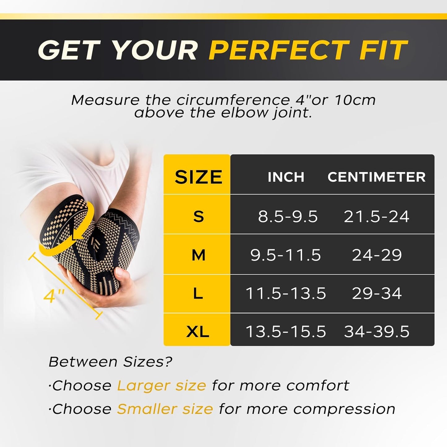 INDEEMAX Copper Elbow Compression Sleeve 1 Pair, Tennis Elbow Brace for Men Women, Elbow Support Wraps for Arthritis, Tendonitis, Bursitis, Sprains, Joint Pain Relief, Weightlifting