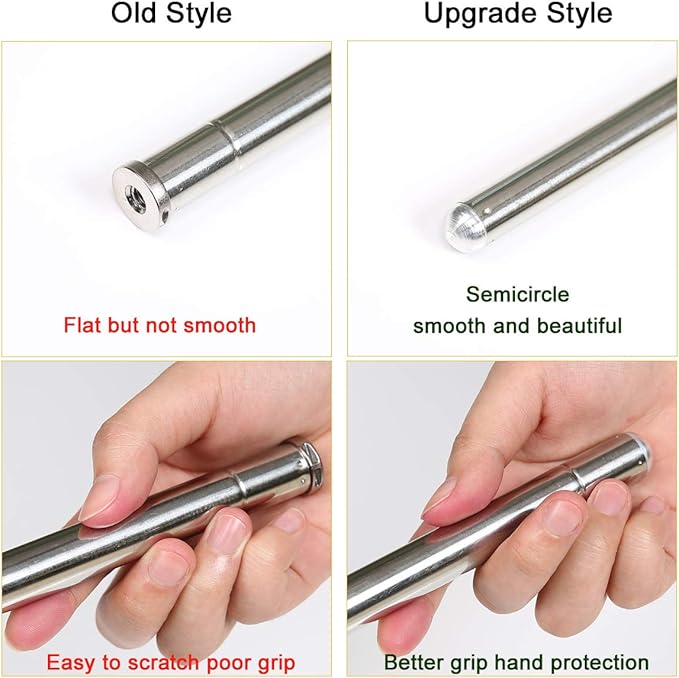 Light Weight Super Endurance Belly Dance Wings Telescopic Stick, Stainless Steel Telescopic Rod Cat Noir Stick