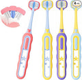 Toddler Toothbrush 4 Pack, Soft Baby Toothbrush Efficient 3 Sided Kids Tooth Brush for Ages 1-12 Years, Infant Training Tooth Brush Complete Tooth and Gum Care, Easy to Grip(Patent)