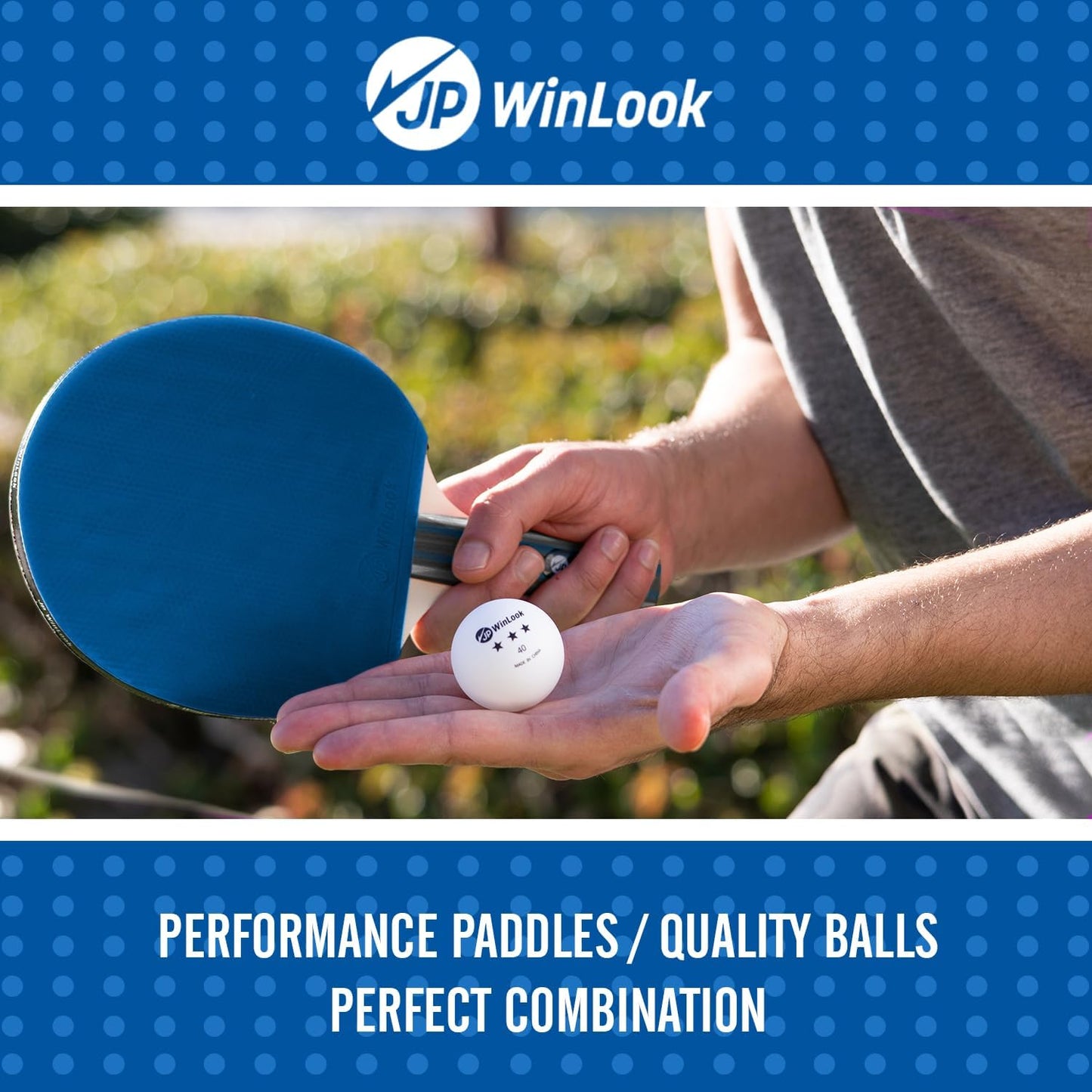 JP WinLook Ping Pong Paddles Sets - Portable Table Tennis Paddle Set with Ping Pong Paddles Professional Case & Ping Pong Balls - Premium Table Tennis Racket Player Set for Indoor & Outdoor Games