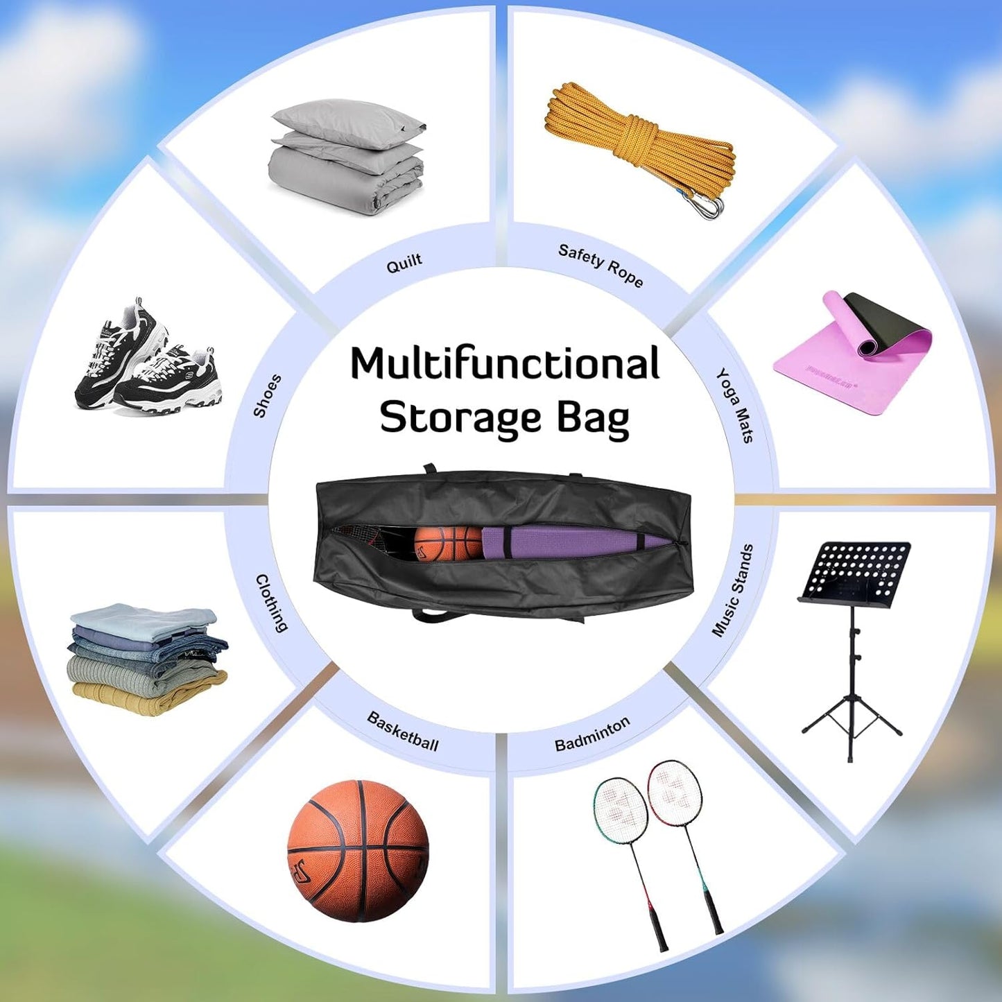 INFANZIA 50x13x13 inch Duffel Travel Sports Equipment Bag, 2PCS Long Luggage Bag with Upgrade Zipper Water Resistant, Extra Large Foldable Storage Bag for Camping, Tent, Tripod, Fishing