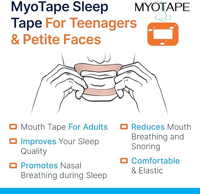 MyoTape - Sleep Tape for Teenagers & Petit Faces - 90 Nights - Reduces Snoring - Improves Sleep - Promote Nasal Breathing - Gentle On Skin