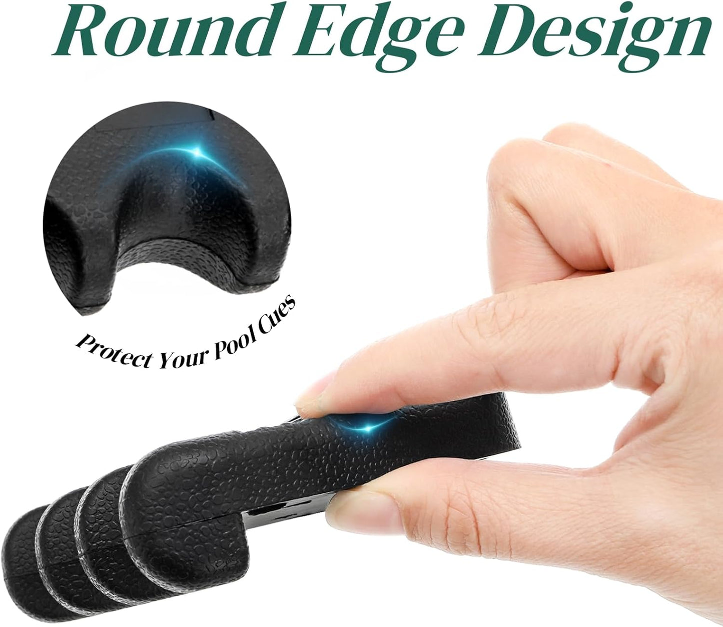 3 Holes Pool Cue Holder, Portable Weighted Pool Stick Holder, Non-slip Cue Rest for Table, Mini Billiard Cue Rack with Chalk Holder