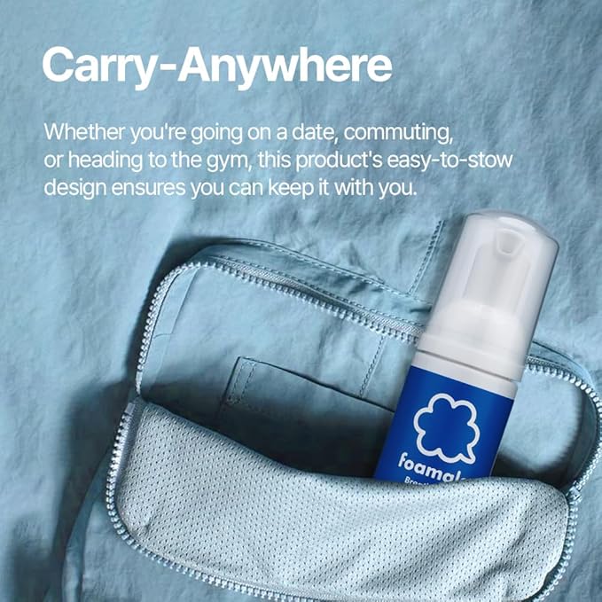 2-in-1 Foam Mouthwash & Toothpaste – Travel Size 50 mL / 1.69 fl oz | Water-Free Oral Care Foam | No Alcohol, No Burn | Carry-On Friendly | Made in Korea