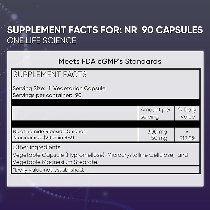 Ageless NAD Supplements for Women & Men | High Purity 300mg Nicotinamide Riboside Chloride | NMN Supplement for Anti-Aging | Support Energy, Focus, Body Fat and Cognitive Function - 90 Count