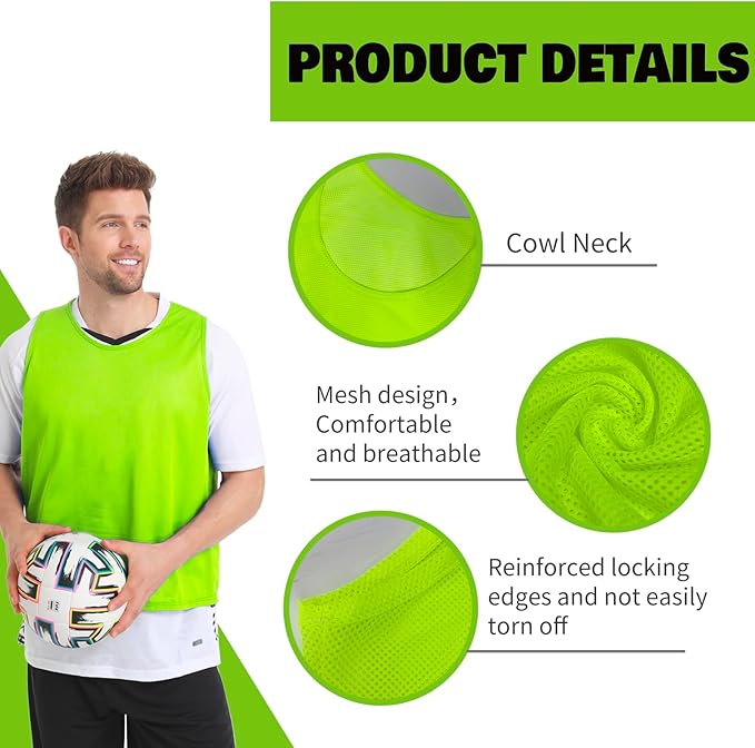 12/24/48PCS Pinnies Youth Team Pennies for Sports Kids and Scrimmage Vests for Soccer Basketball Jersey Practice