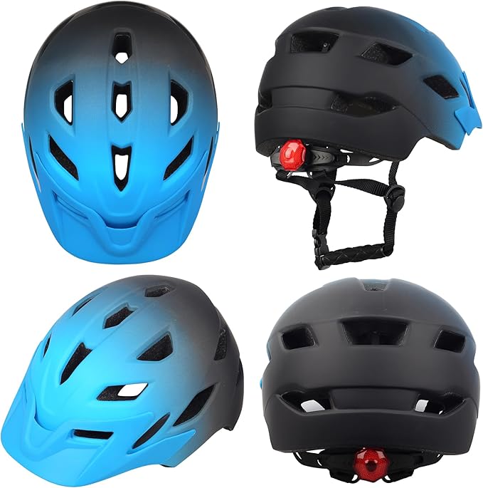 Kids Bike Helmet,Bavilk Kids Boys Girls Bike Helmets with LED Light Detachable Visor Children Youth Teen Multi-Sport for Skating Cycling Scooter Skateboard Adjustable & Lightweight 19.7"-22.4"