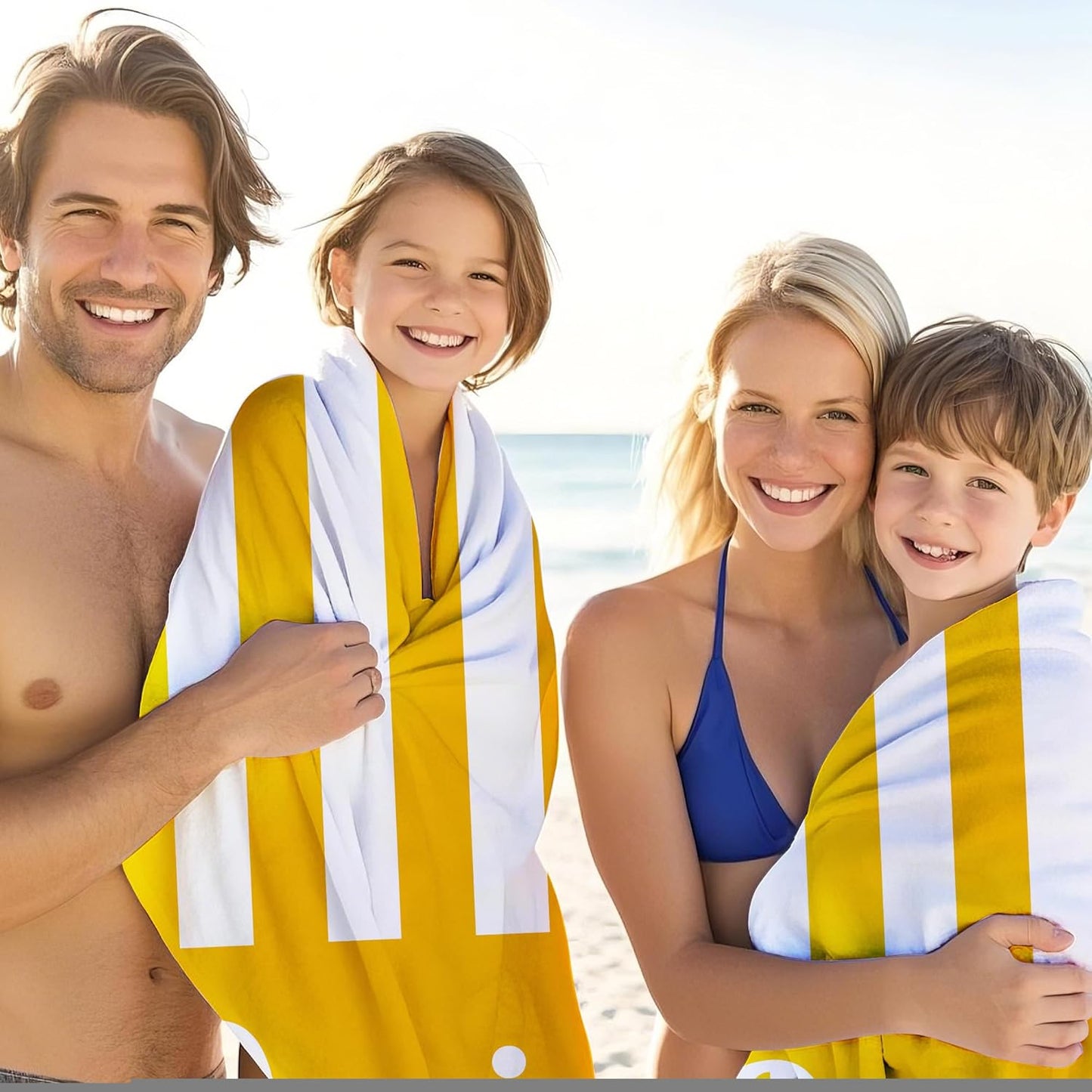 JML Personalized Beach Towel with Name, Custom Cabana Stripe Beach Towel, Customized Microfiber Pool Towel, Quick Dry & Absorbent Swim Towel for Adult,Mother's Day, Birthday, Summer Holiday,Vacation