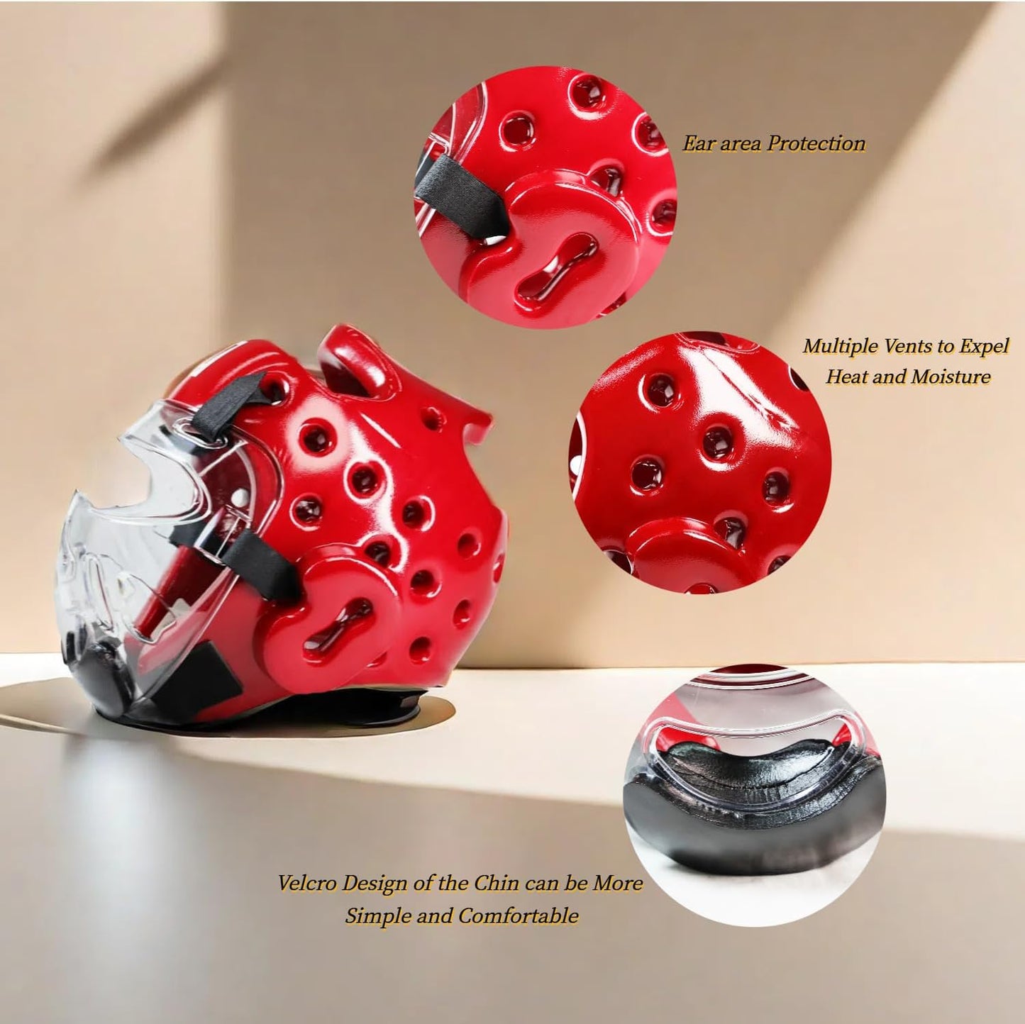 2PC Taekwondo Headgear Karate Headgear with Removable mask for Sparring Partner Muay Thai Taekwondo Karate MMA Training Children Adults