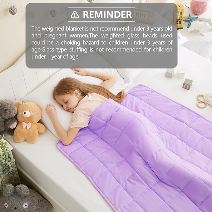 L'AGRATY Weighted Blanket - 36"x48" 3lbs Weighted Blanket Microfiber Material with Glass Beads Small Blanket for All-Season Summer Fall Winter Soft Thick Blanket