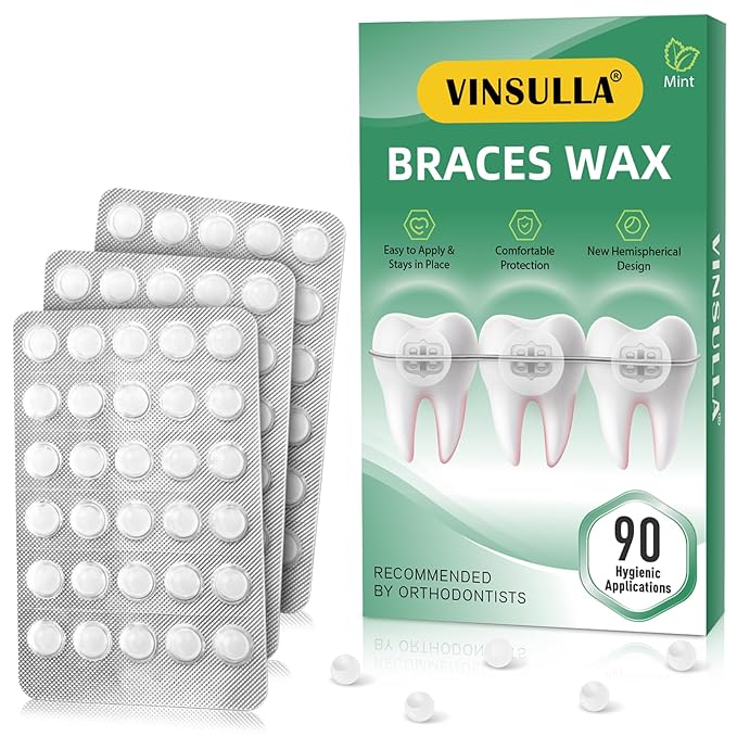 Orthodontic Wax for Braces Wax Individual Hygienic Packaging Dental Wax Dots (90PCS, Mint)