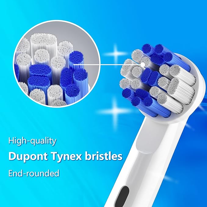 Replacement Brush Heads Fit for Oral B Braun Electric Toothbrushes, 4 Count, Replace for Precision Clean, Round Head for Type 3756 3757 3765 DB4010 etc