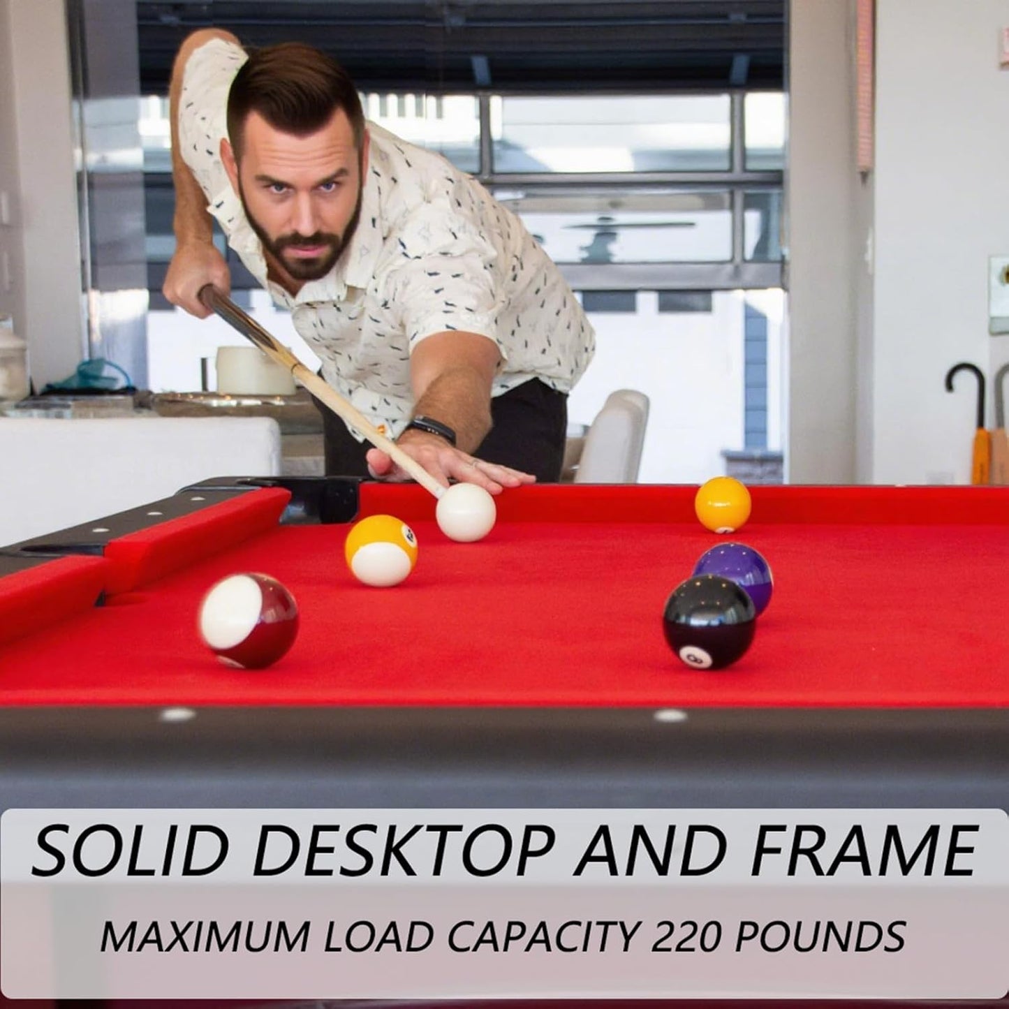 7 FT Portable Folding Pool Table - Complete Billiards Set with Balls, Cues & Accessories - for Game Rooms, Apartments & Offices