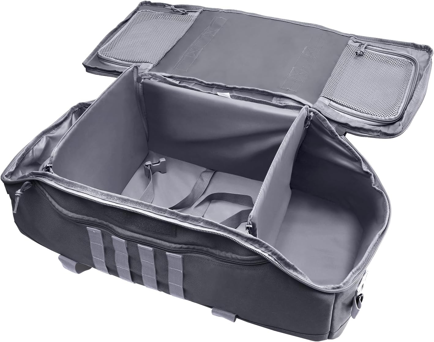 65L Large Duffle Bag, 3-in-1 Tactical Backpack MOLLE Pack for Sports, Gym, Outdoor, Grey