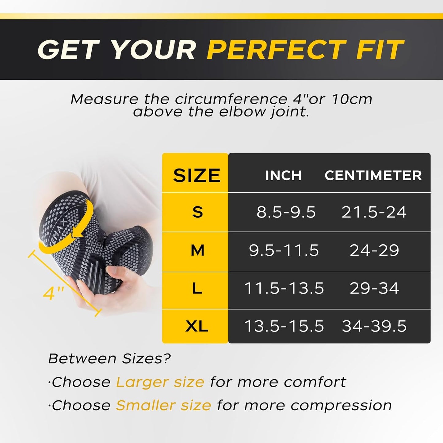 INDEEMAX Copper Elbow Compression Sleeve 1 Pair, Tennis Elbow Brace for Men Women, Elbow Support Wraps for Arthritis, Tendonitis, Bursitis, Sprains, Joint Pain Relief, Weightlifting (Grey-Black, Small)