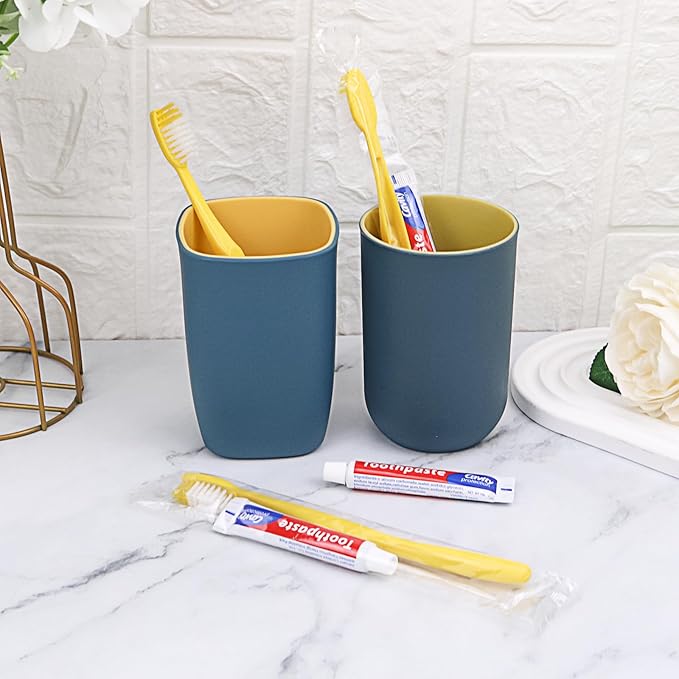Disposable Toothbrushes with Toothpaste Pack of 100, Yellow Hollow Toothbrush with 10g Toothpaste Individually Wrapped Disposable Travel Toothbrushes Kit in Bulk for Homeless,Airbnb,Hotel,Charity