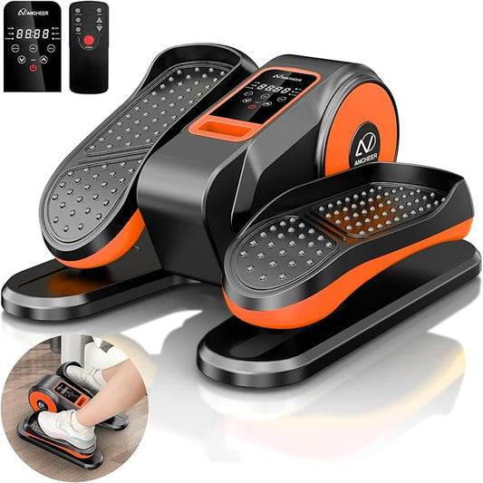 ANCHEER Under Desk Elliptical Machine, Ellipse Leg Exerciser for Seniors with 12 Adjustable Speeds, Quiet & Portable Electric Seated Pedal Exerciser with Remote Control