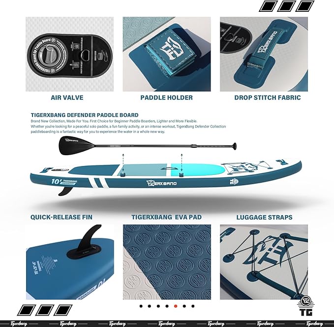 Inflatable Paddle Board with Premium SUP Board Accessories, Allround Paddle Boards for Adults/Kids,Stand Up Paddle Board Defender Collection