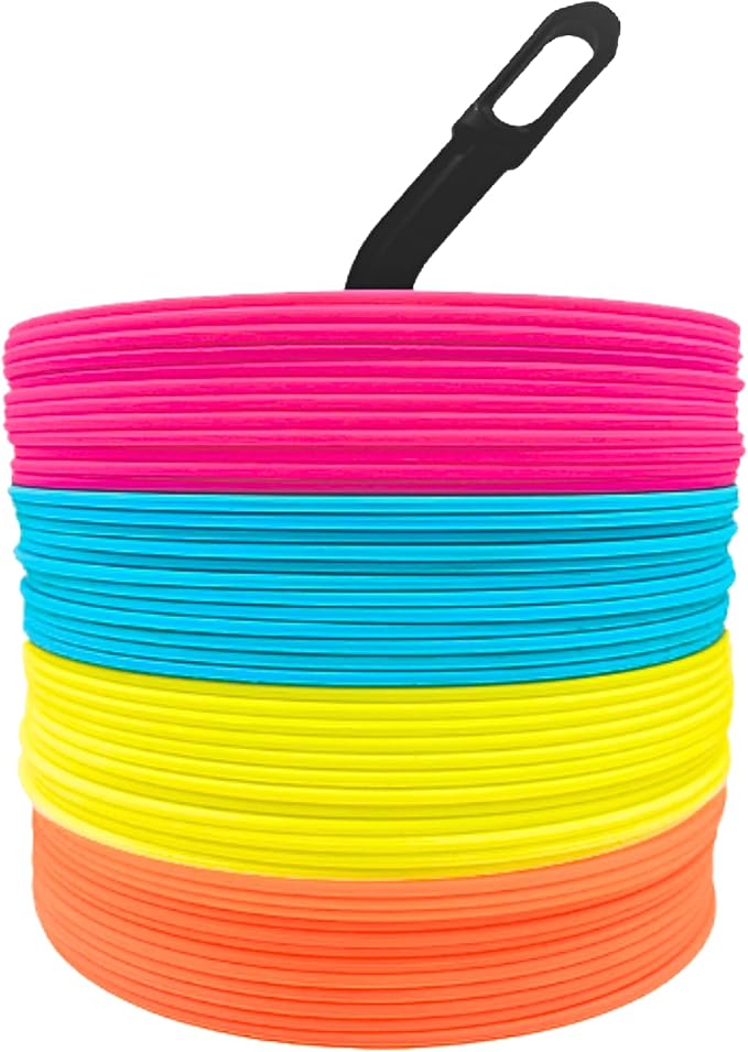 LEZER 6 Inch 8 Inch Flat Cones, Spot Markers, Soccer Cones, Field Court Markers, Sit Spots, Flat Discs, Soccer Training Equipment, Agility Practice, Football, Made in Taiwan