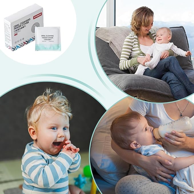 Finger Tooth Wipes, Orals Cleaning Fingers Cover, 4.7x1.7in Gentle Baby Wipe, Non-Woven Fabric Kids, Tongue Cleanings Wipes for 0-1 Year Old, Girls, Boys Toddler Hygiene