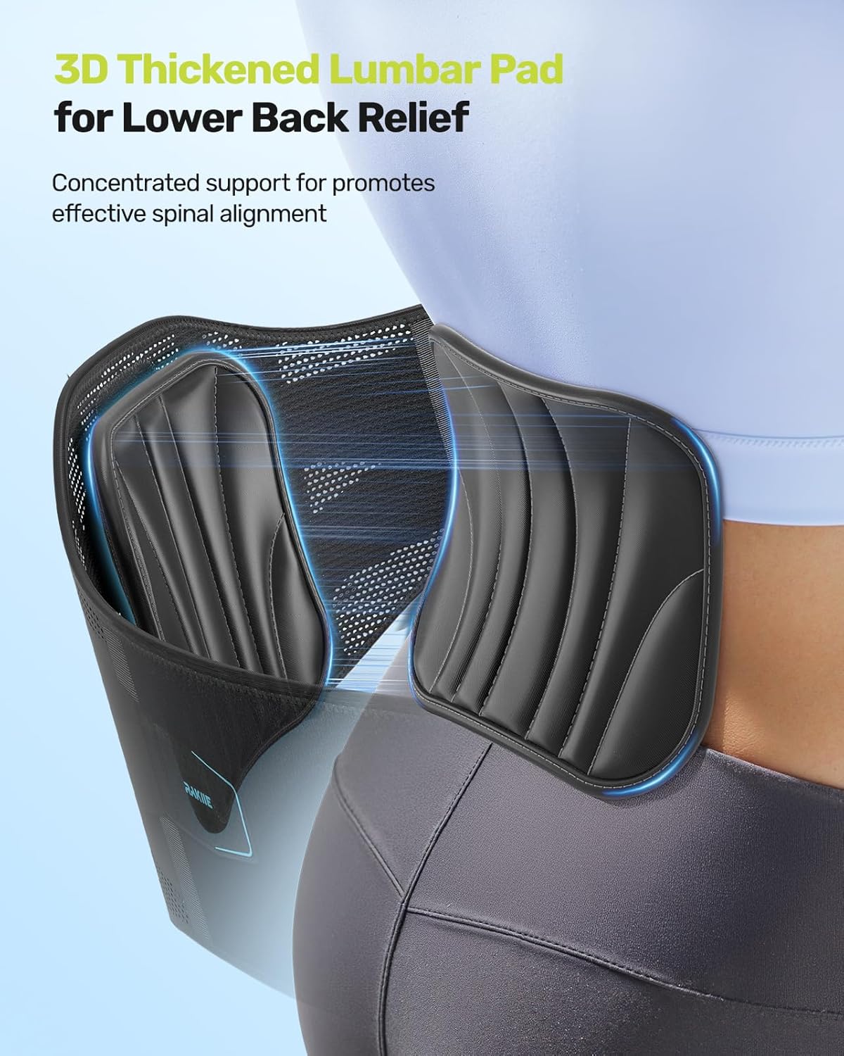 Lumbar Back Brace with Removable Pad, Adjustable Lower Back Pain Relief Support for Men and Women, Comfortable Support Belt Ideal for Lower Back Pain, Sciatica, Scoliosis, Size XL (Waist: 45.3"-51.2")