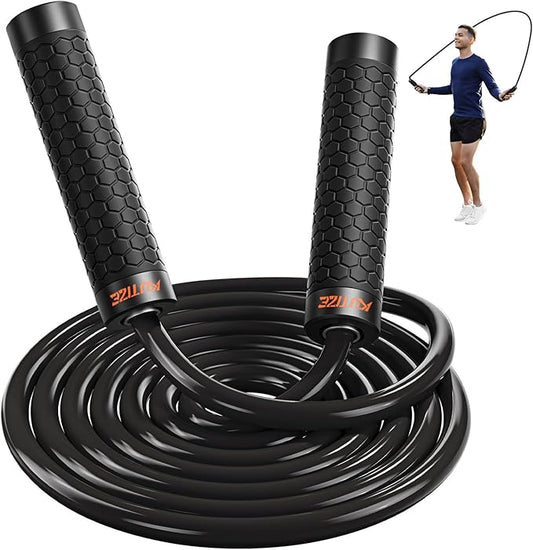 Jump Rope, Weighted Jump Rope for Men Women, Adjustable 1lb Heavy Skipping Ropes, Suitable for Boxing, Cardio, Home Fitness, Training Muscle, Home Gym Workout Equipment for Full Body Exercise