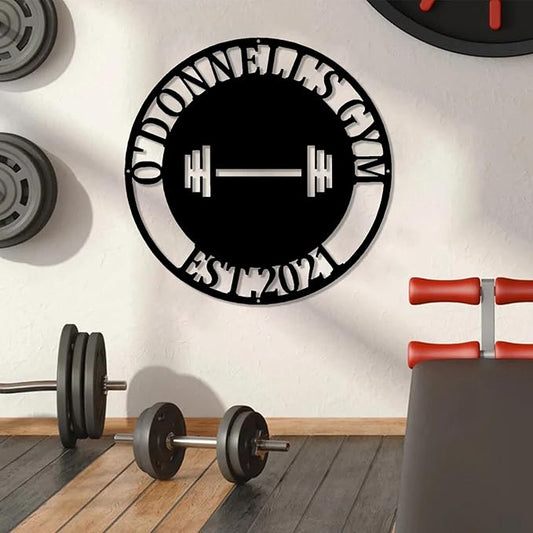 Luxury Personalized Home Gym Metal Sign, Gym Decor, Workout Room Sign