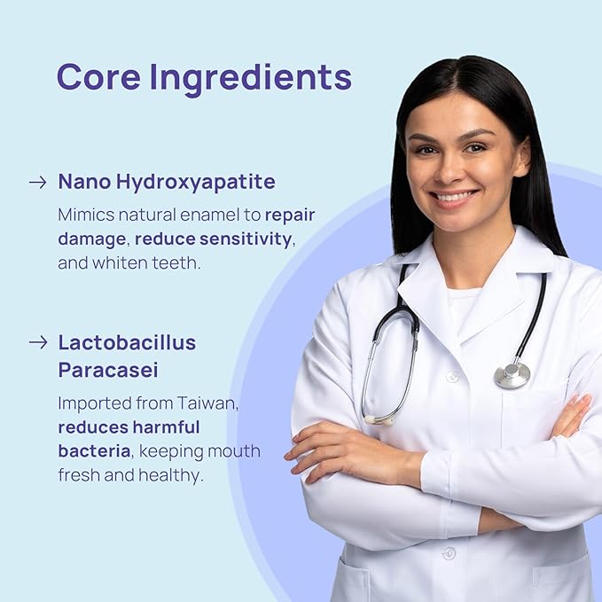 Whitebite Pro Color Correcting Toothpaste Tablets with Nano Hydroxyapatite | Fresh Breath & Natural Whitening | Travel-Friendly Toothpaste & Mouthwash | Fluoride and Plastic-Free (Peppermint)