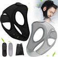 Forzacx Chin Strap for Cpap Users Anti Snoring Devices 2 Pack - Breathable Cpap Chin Strap Snoring Solution, Effectively Reduce Snoring, Non-Stick Hair, Don't Fade - Black&Grey