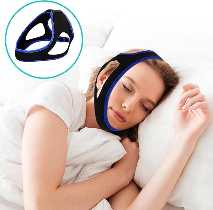 Anti Snoring Chin Strap,Chin Strap with Adjustable Velcro,Snoring Solution Effective Anti Snore Device,Breathable Stop Snoring Solution to Keep Mouth Closed and Reduce Snoring