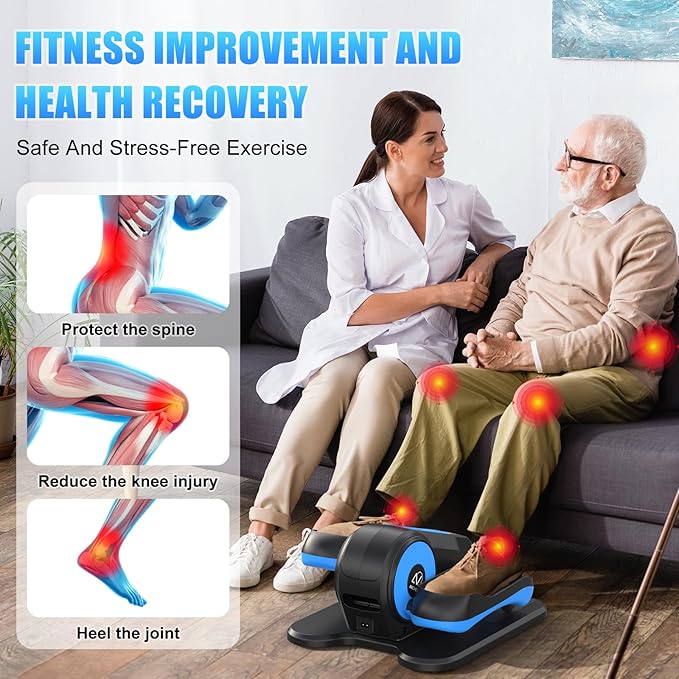 ANCHEER Under Desk Elliptical, Electric Leg Exerciser While Sitting for Seniors, Fully Assembled Motorized Ellipse Leg Exerciser Seated Elliptical Machine with 12 Adjustable Speeds