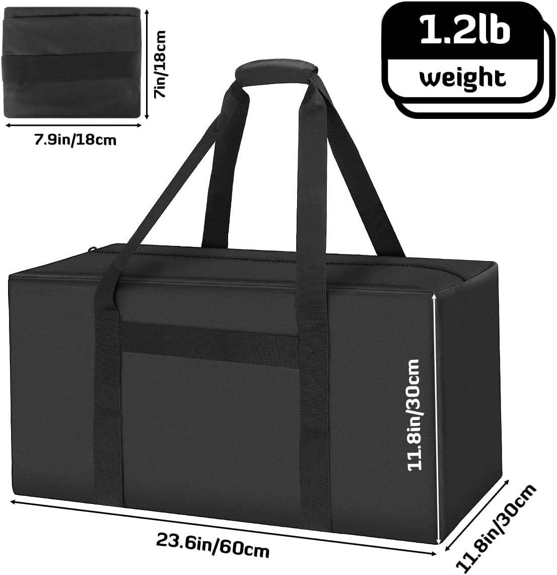 INFANZIA 24 inch Duffel Travel Sports Equipment Bag, 2PCS Long Luggage Bag with Upgrade Zipper Water Resistant, Extra Large Foldable Storage Bag for Camping, Tent, Tripod, Fishing