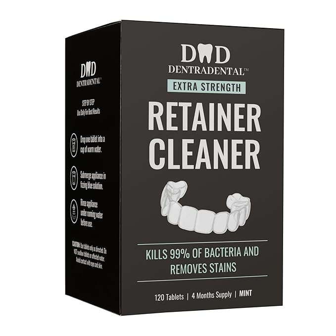 120 Count Retainer Cleaner Tablets for Aligner, Mouth Guard, Night Guard and More. Cleaning Tablets for Ultrasonic Cleaners - Fresh in 3 Minutes - 4 Month Supply - Mint