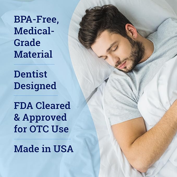 ZQuiet Anti-Snoring Mouthpiece Solution - Comfort Size #2 (Single Device) + Cleaner (1.5oz Bottle) - Made in USA Snoring Solution for a Better Night’s Sleep (Blue)