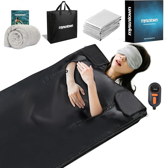 Infrared Sauna Blanket,Portable Sauna Blanket at Home for Body Health and Detoxification,Sauna Blanket for Home Use with Red Light Therapy, Low EMF , 86-176℉, 20-60 Minutes Timer, 5.9ft x 2.62ft