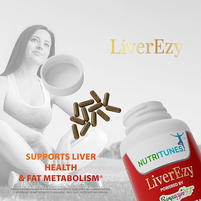 Liver Support Supplement–Supports Detox, Cleansing & Lipid Metabolism – with Bergacyn FF (Bergamot & Artichoke) – 30 LiverEzy Vegan Capsules
