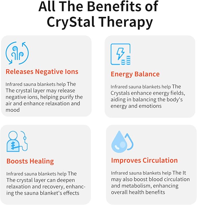 Low EMF Portable Infrared Sauna Blanket,Crystal Therapy Home Relaxation, Adjustable Timer 1-60 Min, 95-167℉ Temp Range, 6 ft x 2.95 ft, Durable PU Leather Cover