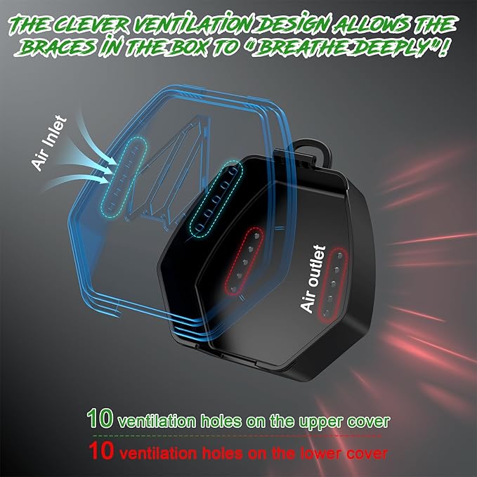 ARGOMAX Sports Lip Guard Case with Clip, Specializing Storage of Mouthguards with Lip Protection. Compatible with Various Brands of Football Lip Guard, Black+Orange.