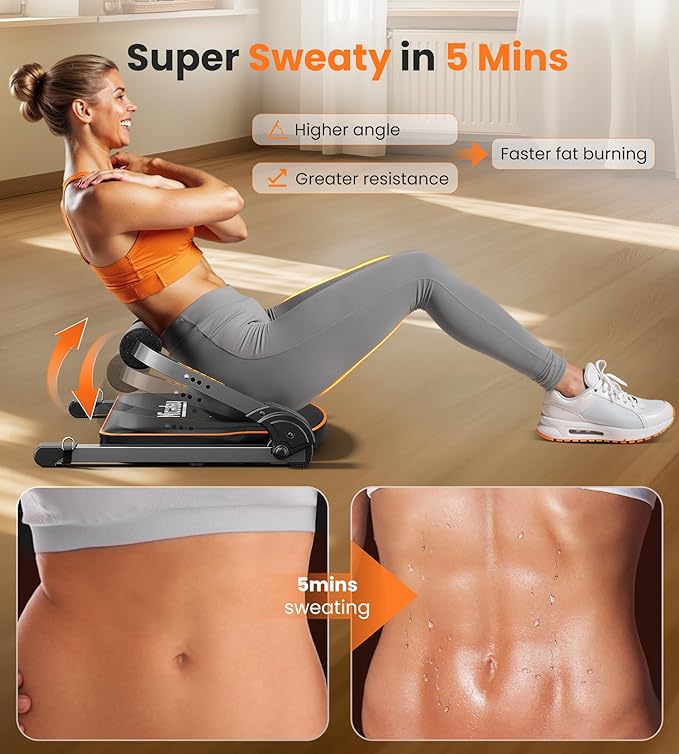 Niceday Ab Workout Equipment, Ab Machine for Stomach Workout, Ab Trainer Machine for Home, Ab Crunch Machine for Home Exercise, Sit Up Machine with Resistance Bands and 330 LBS Weight Capacity