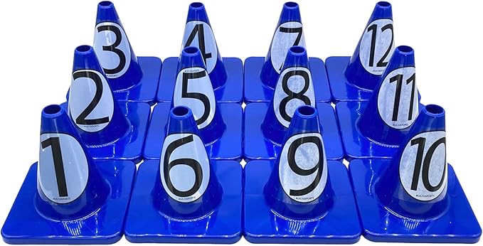 LVL10 Pro Training Cones - 6" Soccer Training Cones for Sports - for Basketball, Football, Basketball and Agility Drills - Soccer Field Markers That Won't Crack, Slide or Fly