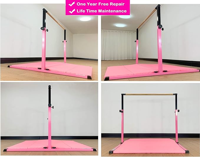 4FT/5FT Gymnastic Bar Set Gymnastics Horizontal Bar Gymnastics Kip Bar for Kids Home Use