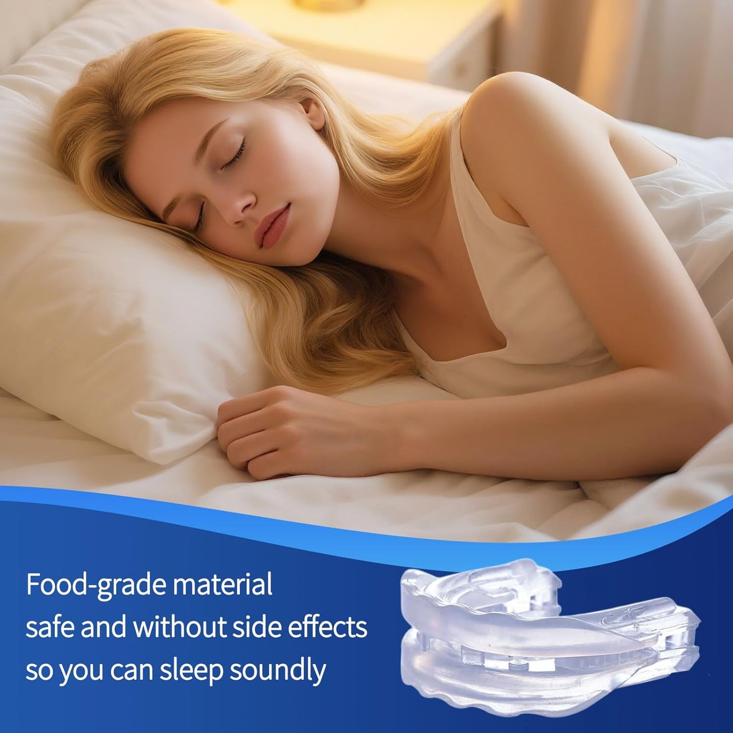 Anti-Snore Device-Reduce Snoring Aid for Men and Women Adjustable jaw advancement Device, Anti-snoring Mouthpiece Device mouthguard, Comfortable and Reusable snoring mouthguard