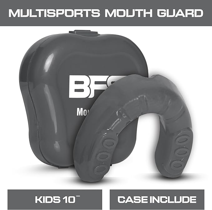Sports Mouth Guard for Kids,Youth,Boys,Girls,Child Teen Mouthguard with Case (BPA Free) for Boxing, Martial Arts,MMA Karate,Lacrosse,Football,Soccer and All Contact Sports (Silver)