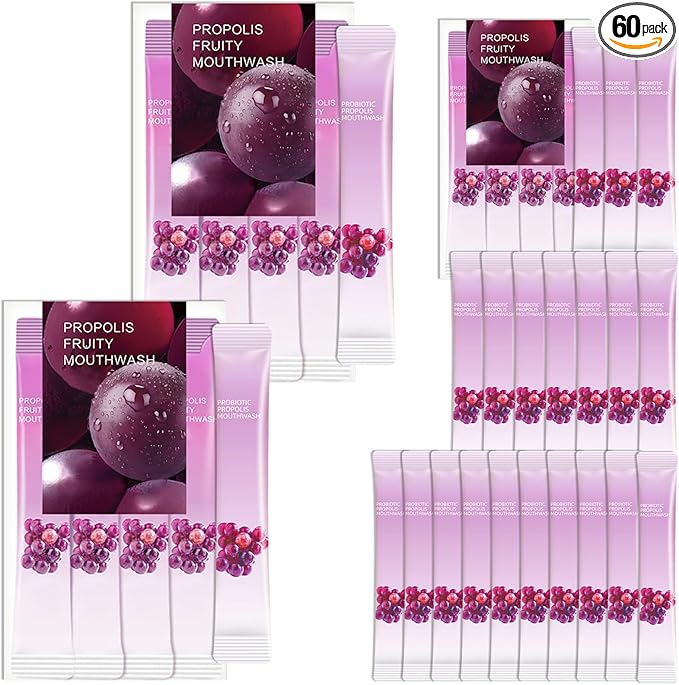 Travel Size Mouthwash,Mini Mouthwash Travel Size Bulk Portable Mouth Wash Set,Individual Small Travel Mouth Wash Packets for Fresh Breath(Pack of 60) A9