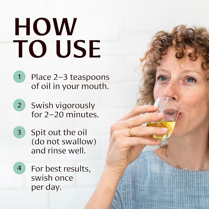 Banyan Botanicals Organic Daily Swish Mint Travel Packets - 12 ct - Ayurvedic Oil Pulling Mouthwash Oil for Oral Health - Coconut Oil Blend for Teeth and Gums