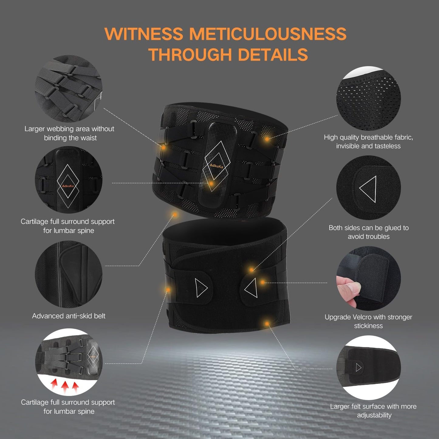 M1-beifen Back Brace for Lower Back Pain Relief, Three-Adjustable Elastic System, 7X Lumbar Support Belt for Men/Women, Ergonomic and Breathable Lumbar Pad for Herniated Disc, Sciatica