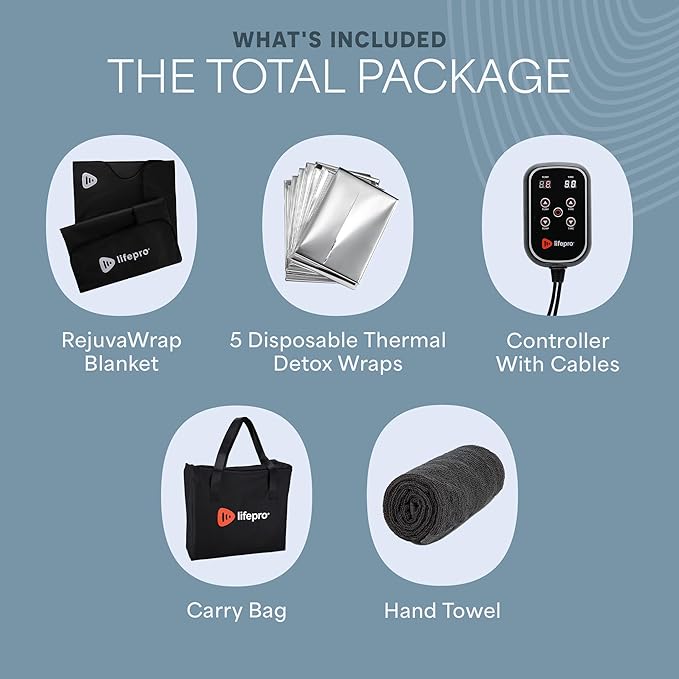 LifePro RejuvaWrap Infrared Sauna Blanket for Detox & Relaxation – Available in 5 Colors & 3 Models – Portable Far Infrared at Home Sauna for Muscle Relief, Circulation & Recovery – 9 Heat Levels