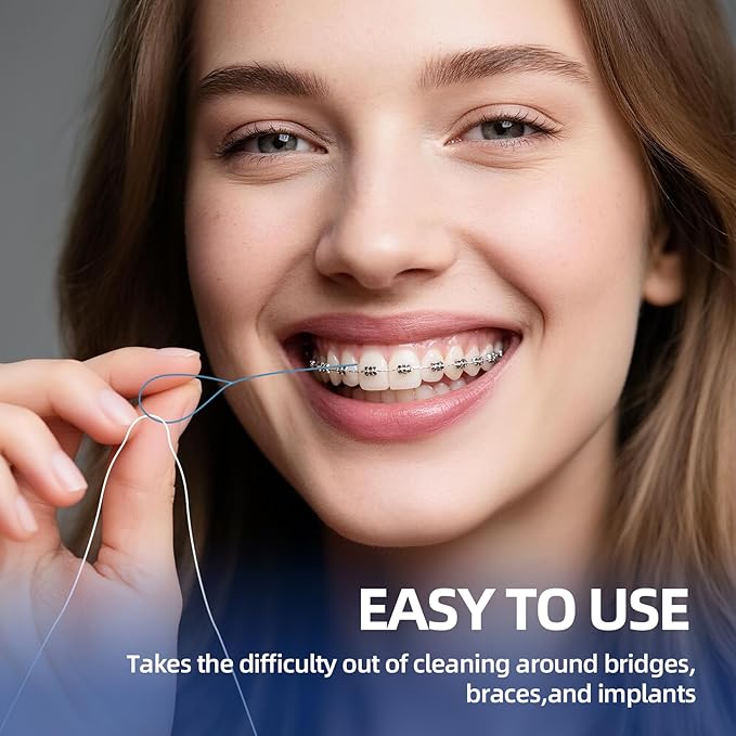 Floss Threaders | 420Count Dental Floss Threaders for Braces,Bridges,and Implants with Portable Travel Case | (6 Pack)