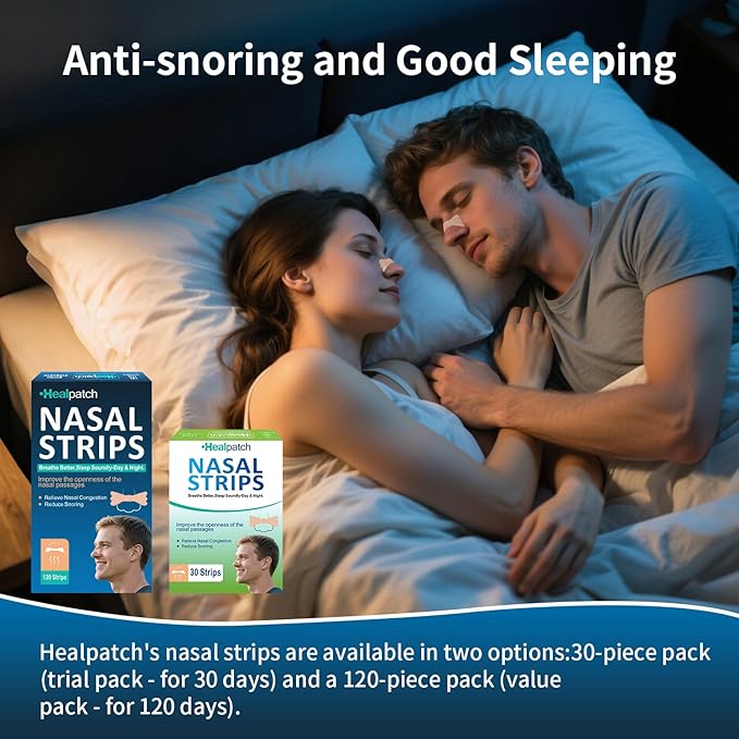 120Ct Nasal Strips for Snoring & Breathing Relief | Nose Tape for Nasal Congestion Relief | Effective Nose Strips to Open Airway, Improve Sleep & Anti Snoring (120 Packs)
