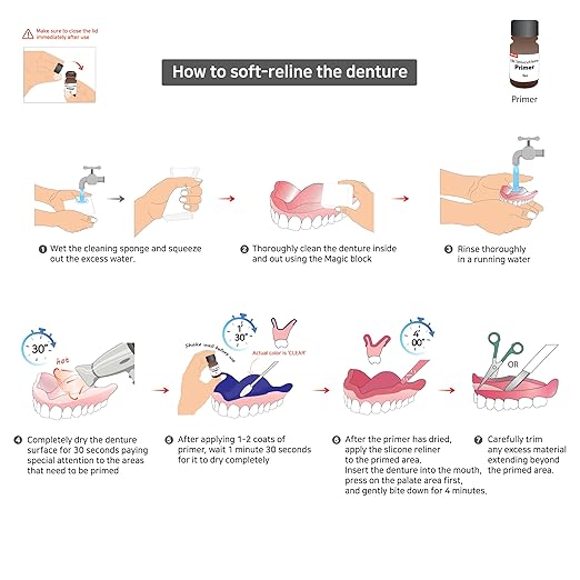 E&E Denture Soft Reline Silicone Primer – Strong Bond for Acrylic Dentures | Easy-to-Use, Long-Lasting Denture Reliner Adhesion | Professional-Grade Denture Care
